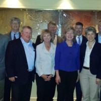 TDS garners Congressional support for rural telecom issues TDS government affairs team hosted dinner with US Senator Tammy Baldwin while in Washington, DC. Senator Baldwin is a signatory to the letter sent to the FCC urging universal service support for standalone broadband. Picture (l to r, front row): Jeff Handley, Tom McCabe, Gail Long, US Senator Tammy Baldwin, Jean Pauk, and Tom Murray; (l to r, back row): Bruce Mottern, Jim Meade, Drew Petersen, and Paul Pederson.